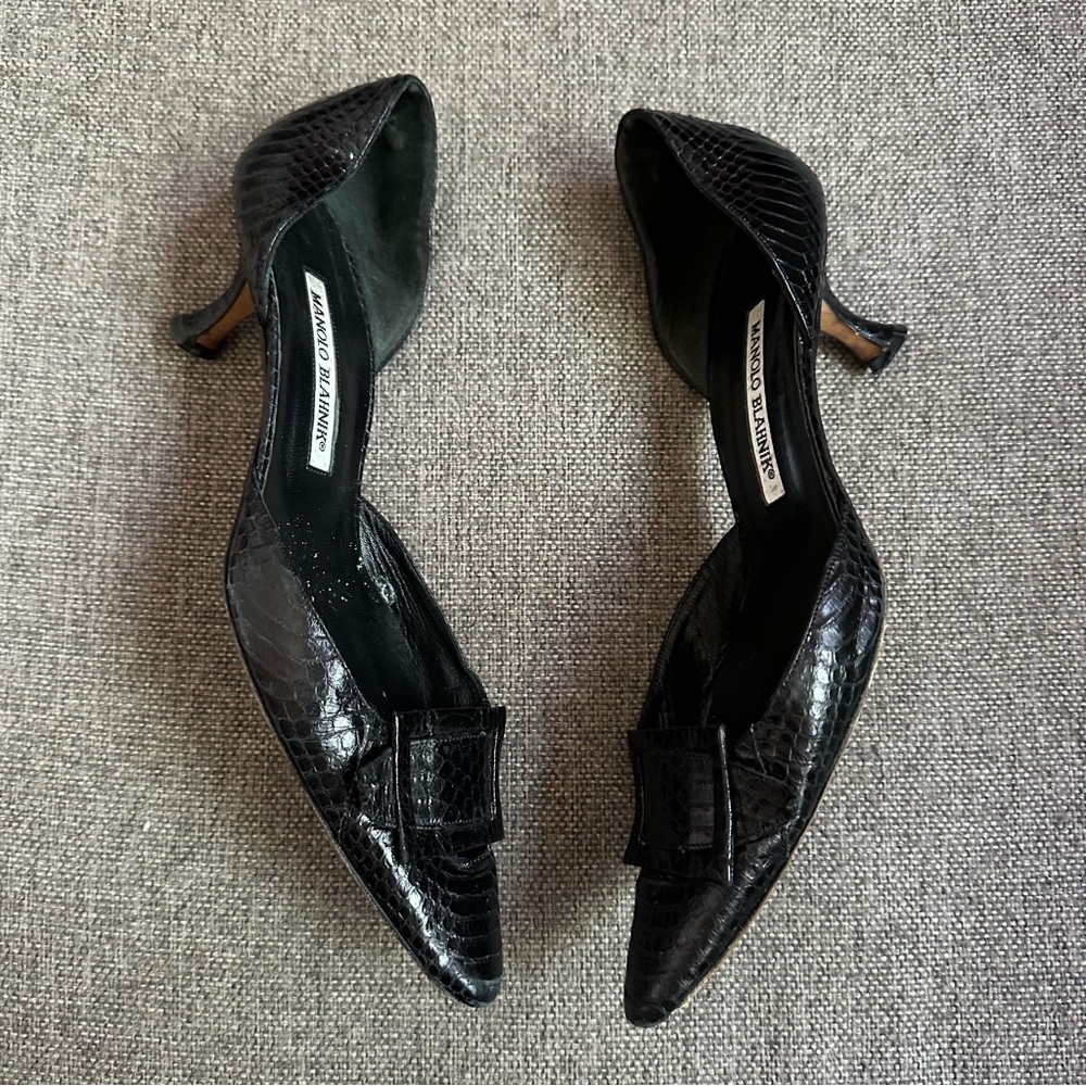 Vintage Manolo Blahnik python heels - Picture 2 of 5